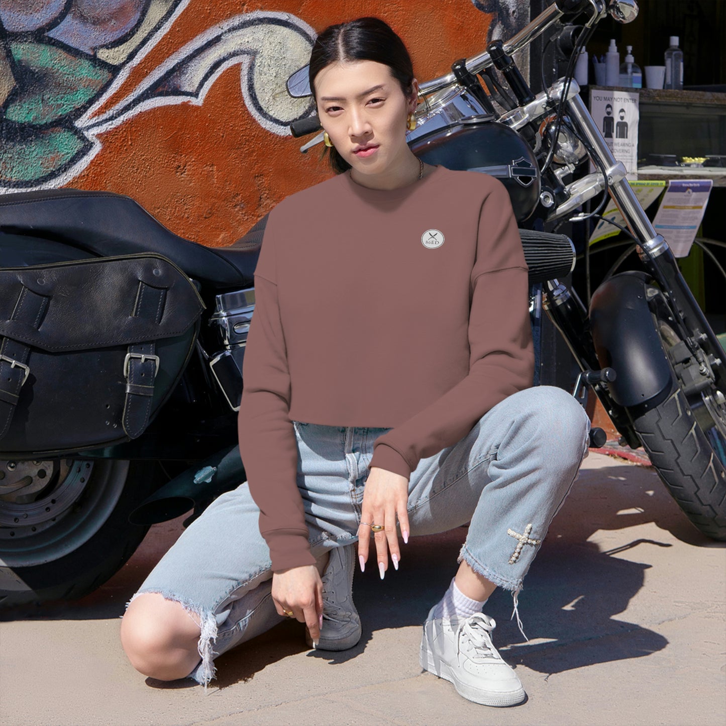 "All Lies" Women's Cropped Sweatshirt