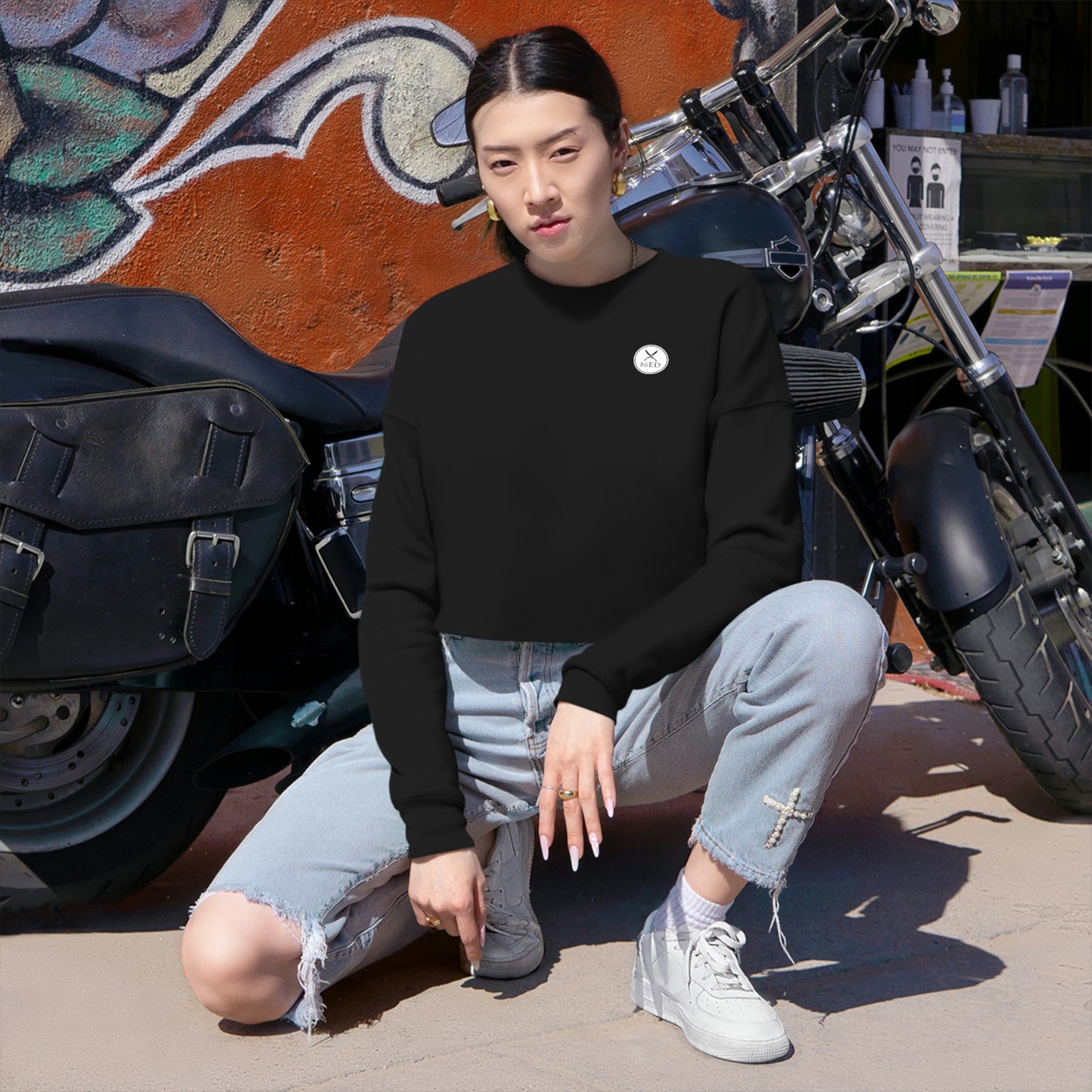 "All Lies" Women's Cropped Sweatshirt